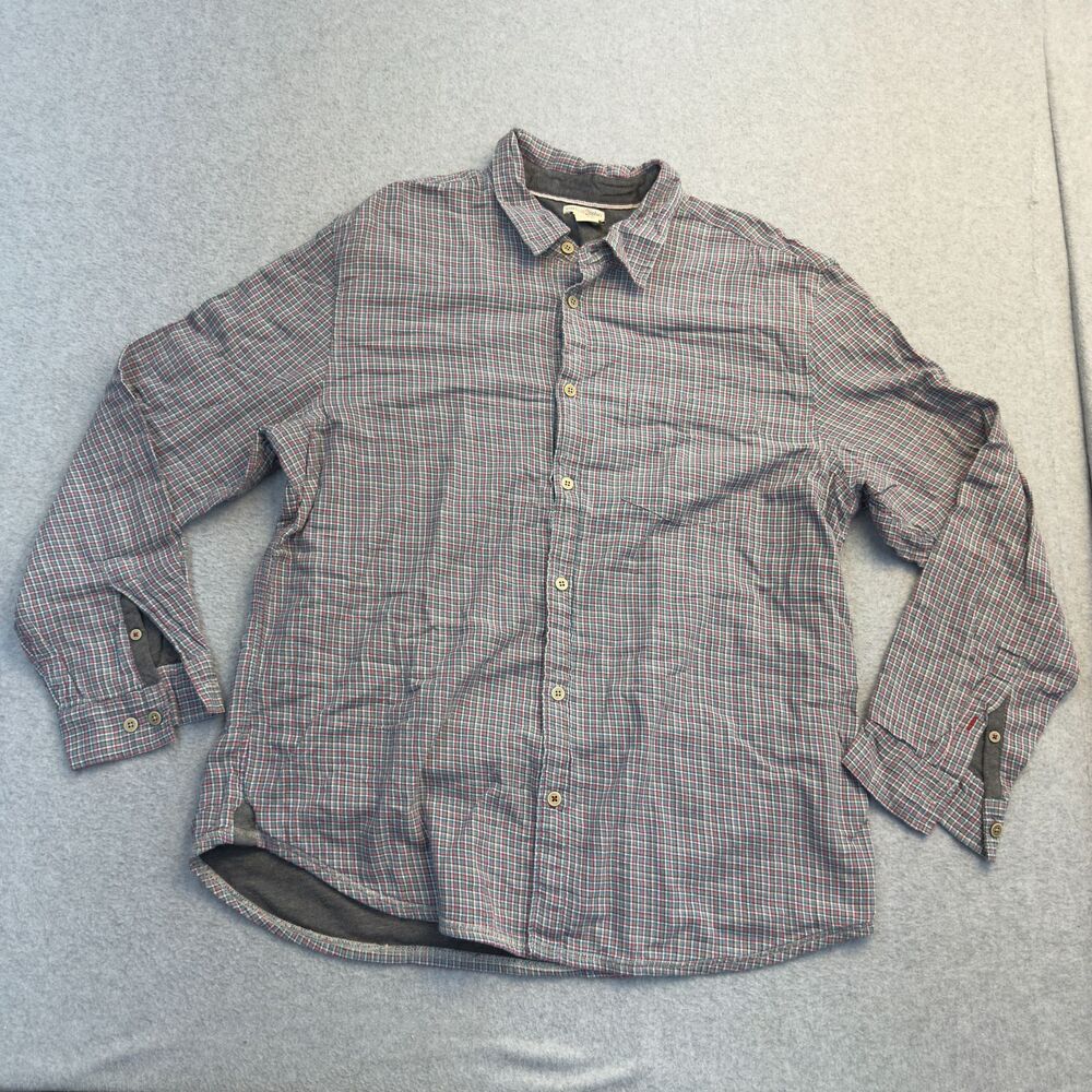 Carbon 2 Cobalt Shacket Mens XL Blue Red Grey Plaid Lined Long Sleeve Thick